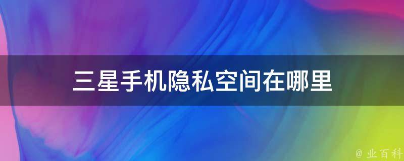 三星S5 VPN详尽解读，隐私守护与网络安全的双重保障,三星手机隐私空间位置示意图,三星 s5 vpn,第1张